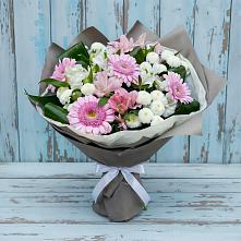 Букет цветов из:  Герберы, Альстромерии и Хризантемы в Долиновке