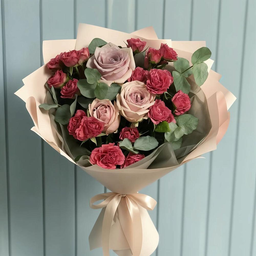 Букет цветов из: Гвоздики и Розы в Долиновке