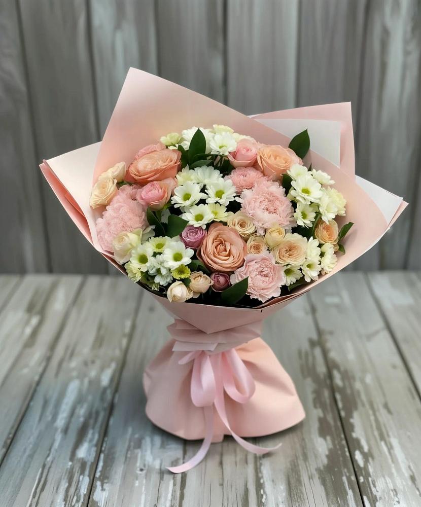 Букет цветов из: Гвоздики, Розы и Хризантемы в Долиновке