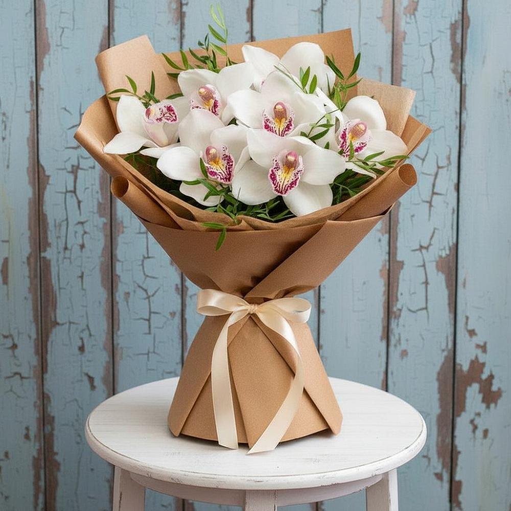 Букет цветов из: Орхидеи и Розы в Долиновке