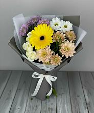 Букет цветов из:  Розы, Герберы и Хризантемы в Долиновке