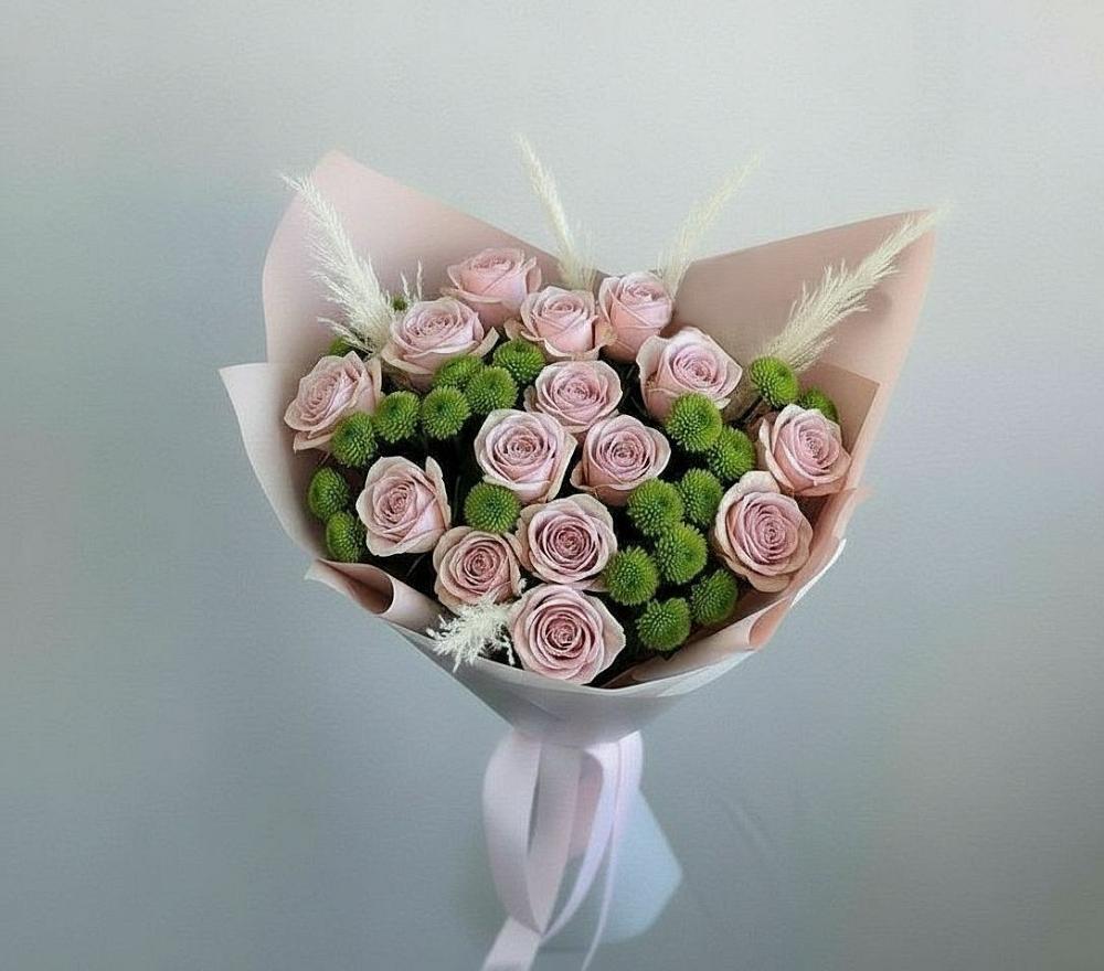 Букет цветов из: Розы и Хризантемы в Долиновке