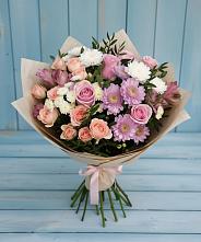 Букет цветов из:  Хризантемы, Розы и Альстромерии в Долиновке