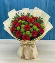 Букет цветов из:  Розы и Хризантемы в Долиновке