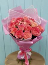 Букет 15 Розовых роз Равель #REPLACE_PRED# Долиновке